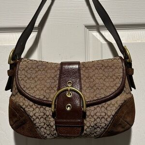 Coach Vintage 6818 Small Shoulder Bag in Brown Signature “C” Canvas.